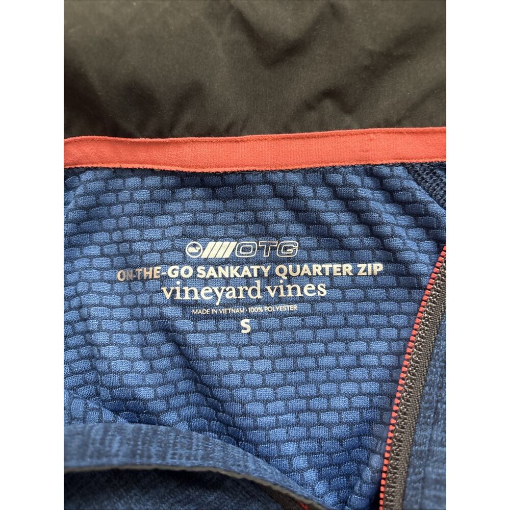 Vineyard Vines On The Go Sankaty 1/4 Zip Pullover Men's Small Blue Golf Preppy - Picture 6 of 7